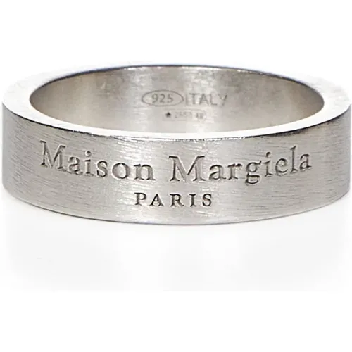 Rings, unisex, , Size: M Silver Logo Band Ring - Maison Margiela - Modalova