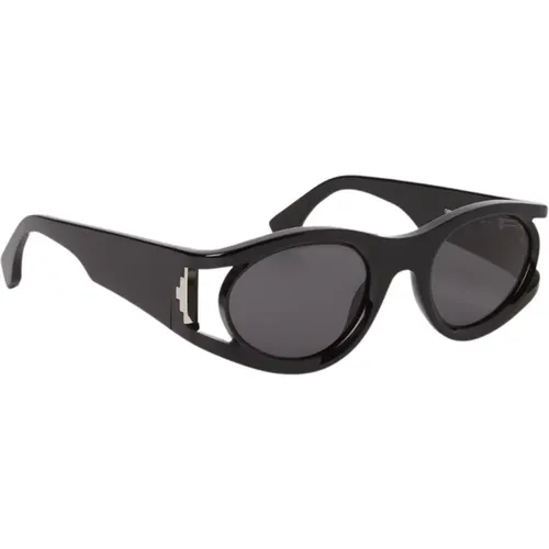 Geometric Oval Sunglasses with Unique Hinge , unisex, Sizes: 52 MM - Marcelo Burlon - Modalova