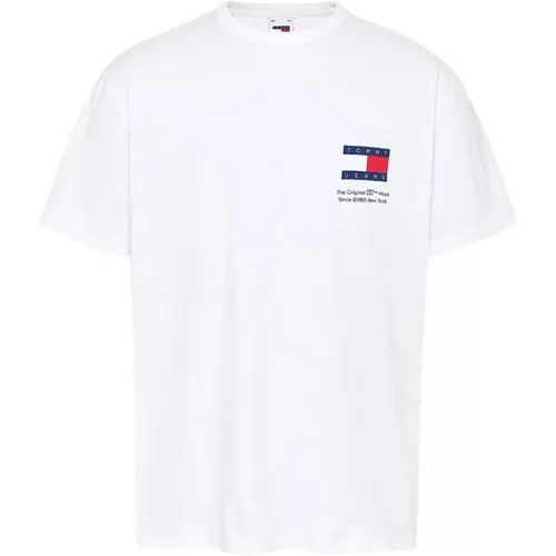 T-Shirts, male, , Size: XL Fun Novelty Tee with Fresh Visual Details - Tommy Hilfiger - Modalova