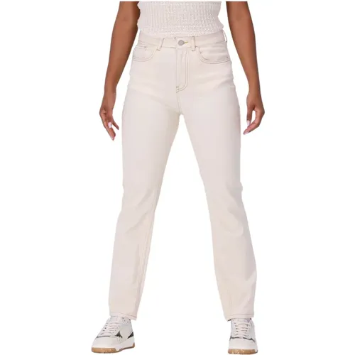 Lena Straight Leg Jeans in Ecru , Damen, Größe: W30 - Simple - Modalova