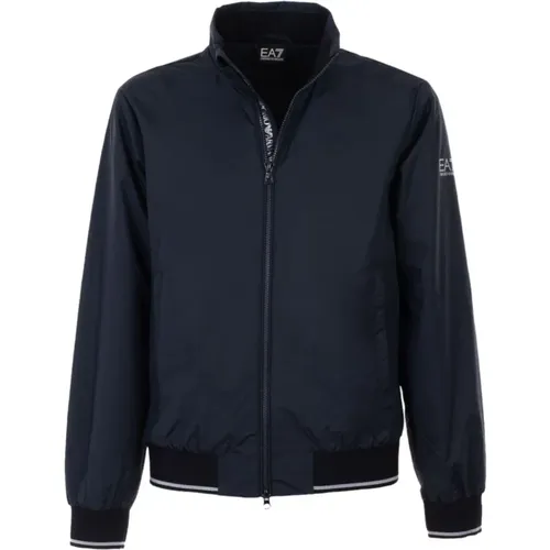 Blaue Bomberjacke Frühling/Sommer Kollektion , Herren, Größe: L - Emporio Armani EA7 - Modalova