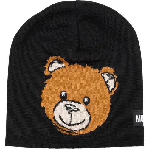 Abstract Multicolour Teddy Bear Beanie , female, Sizes: ONE SIZE - Moschino - Modalova