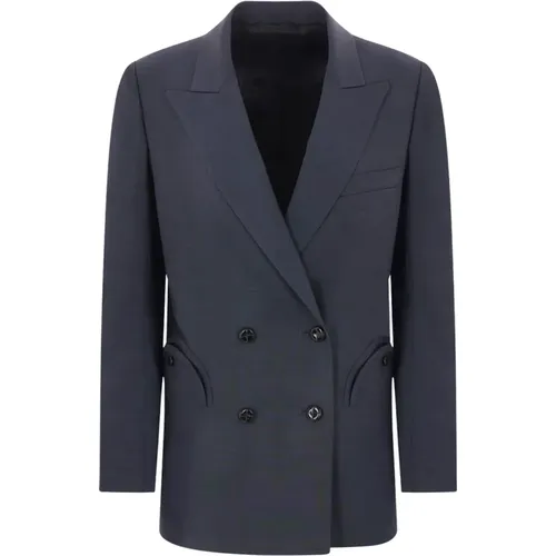 Blazers, female, , Size: M Double-Breasted Wool Jacket - Blazé Milano - Modalova