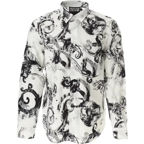 Casual Shirts, male, , Size: XL Baroque Watercolour Couture Shirt - Versace Jeans Couture - Modalova