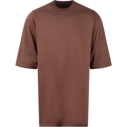 Oversized Baumwoll-T-Shirt mit Logodetail - Rick Owens - Modalova