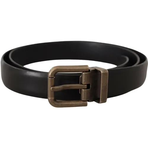 Belts, male, , Size: 90 CM Calf Leather Box Buckle Belt - Dolce & Gabbana - Modalova