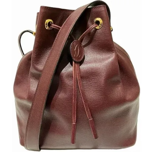 Pre-owned Bucket Bags, female, , Size: ONE SIZE Pre-owned Leather shoulder-bags - Cartier Vintage - Modalova