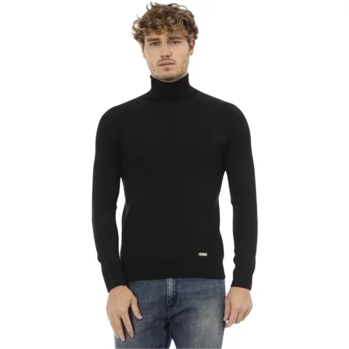 Turtlenecks, male, , Size: XL Elegant Monogram Accent Turtleneck Sweater - Baldinini - Modalova