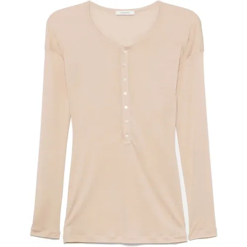 Long Sleeve Tops, female, , Size: XS Blush Button-Up Sweater - Lemaire - Modalova