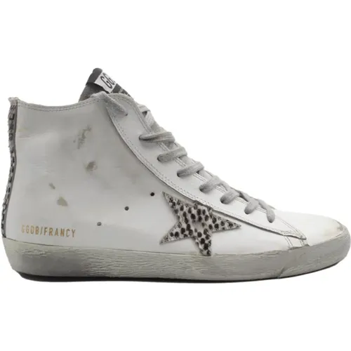 White Piton High Top Sneakers , male, Sizes: 5 UK - Golden Goose - Modalova