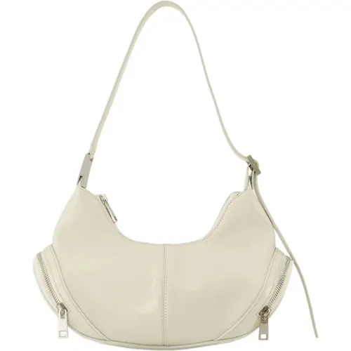 Shoulder Bags, female, , Size: ONE SIZE Cream Leather Shoulder Bag with Magnetic Clasp - Osoi - Modalova
