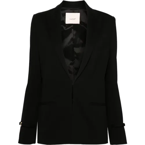 Eleganter Schwarzer Blazer , Damen, Größe: S - Twinset - Modalova