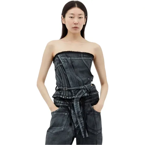 Denim Lace-Up Tube Top , Damen, Größe: S - OTTOLINGER - Modalova