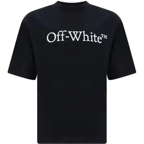 T-Shirts, male, , Size: S Logo Print Cotton T-Shirt - Off White - Modalova