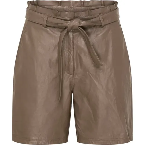 High-Waisted Leather Shorts , female, Sizes: L, XL, M - Btfcph - Modalova
