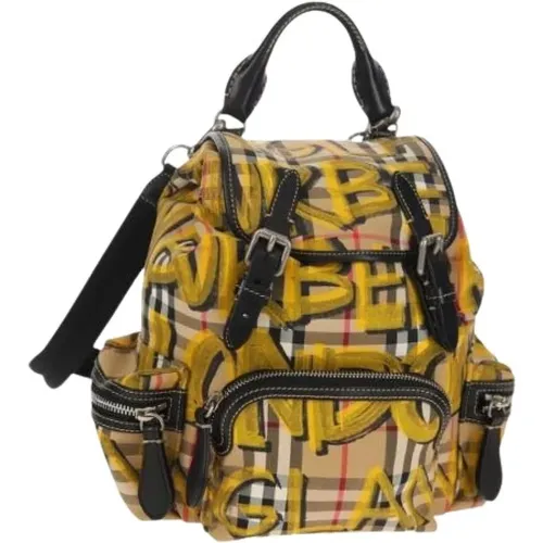 Pre-owned Backpacks, female, , Size: ONE SIZE Pre-owned Canvas Backpack - Burberry Vintage - Modalova