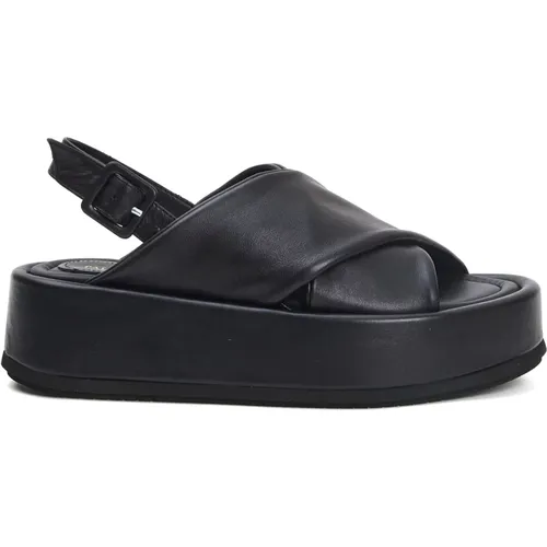 Flat Sandals, female, , Size: 7 US Leather Wedge Shoes - Paloma Barceló - Modalova