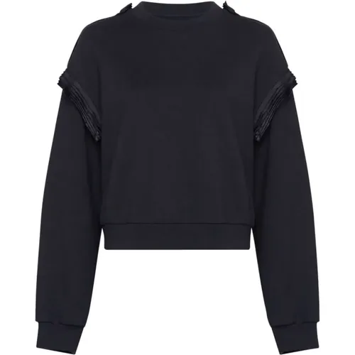 Jersey Sweater Ruffled Detailing , female, Sizes: M - MM6 Maison Margiela - Modalova