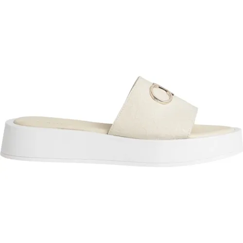 Flatform Slide Sandals , female, Sizes: 6 UK, 7 UK - Calvin Klein - Modalova
