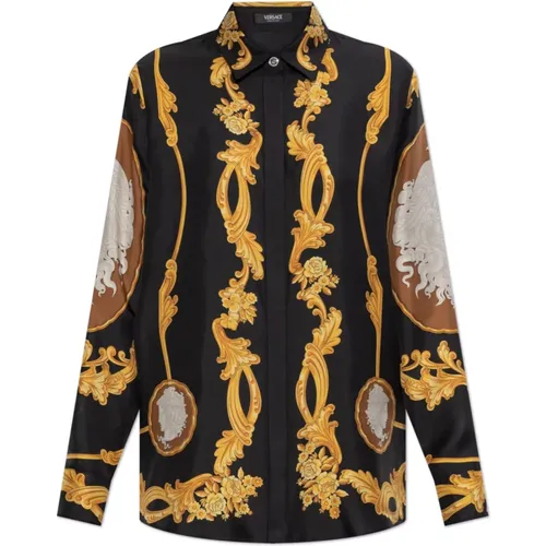 Shirts, female, , Size: XS Silk Shirt - Versace - Modalova