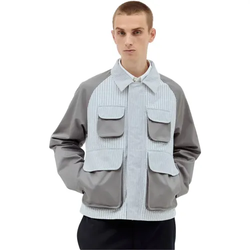 Field Jacket mit Seersucker-Paneelen - Thom Browne - Modalova