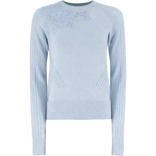 Feiner Blumenstrickpullover - Ermanno Scervino - Modalova