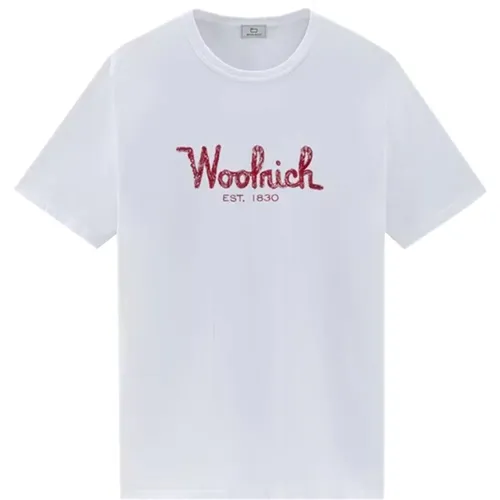 T-Shirts , male, Sizes: XL, L, M - Woolrich - Modalova