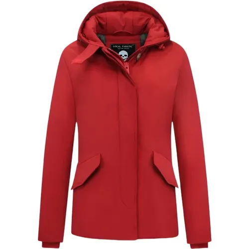 Kurze Taillierte Jacke Damen Rot , Damen, Größe: M - Matogla - Modalova