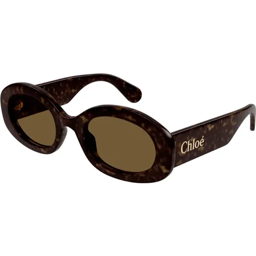 Stilvolle Sonnenbrille in Schwarz , Damen, Größe: 53 MM - Chloé - Modalova