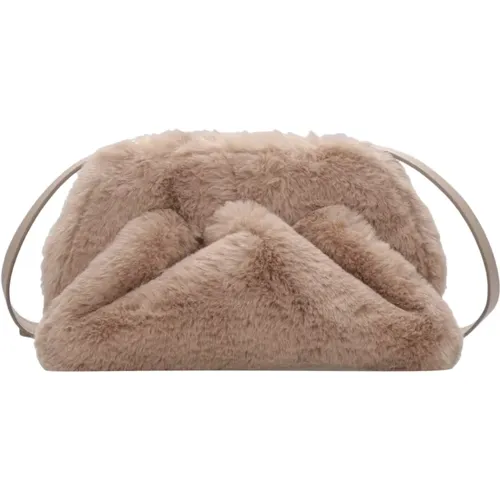 Vegane Pelz Clutch Tasche Taubengrau - THEMOIRè - Modalova