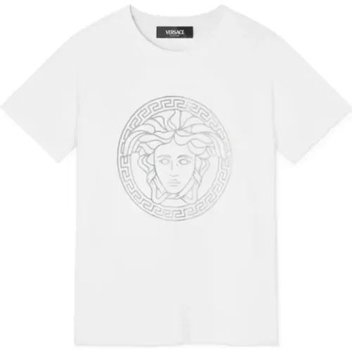 Kinder Medusa Greca T-shirt Weiß Silber - Versace - Modalova