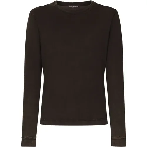 Crew-neck Cotton Sweatshirt , male, Sizes: XL, L, M - Dolce & Gabbana - Modalova