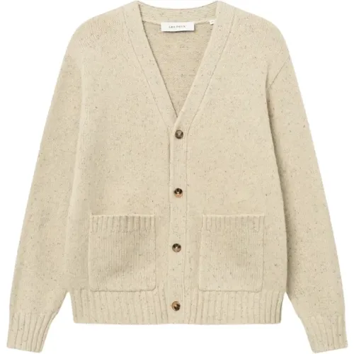 Retro-preppy Woll-Strickjacke in Sand , Herren, Größe: L - Les Deux - Modalova