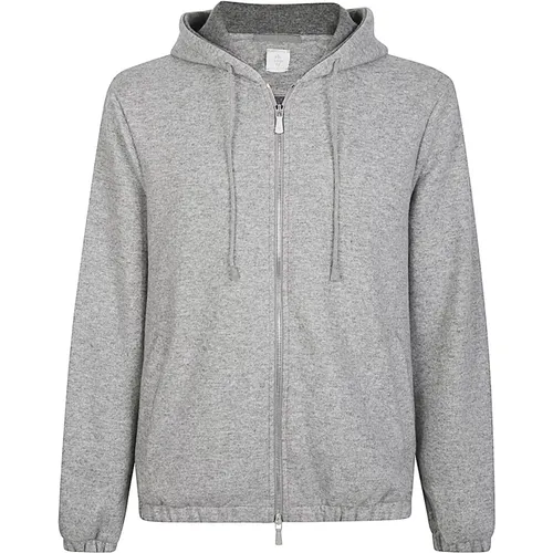 Zip-throughs, male, , Size: 2XL Cashmere Hoodie Full Zip Jersey Wool - Eleventy - Modalova