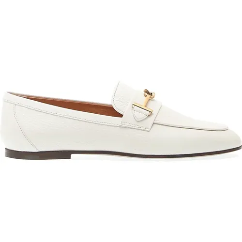 Weiße Leder Loafer Schuhe , Damen, Größe: 38 EU - TOD'S - Modalova
