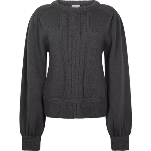 Gemütlicher Grauer Elle Pullover , Damen, Größe: S - Jane Lushka - Modalova