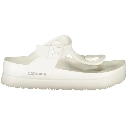 Flip Flops, female, , Size: 9 US White Sandal with Ankle Buckle - Carrera - Modalova