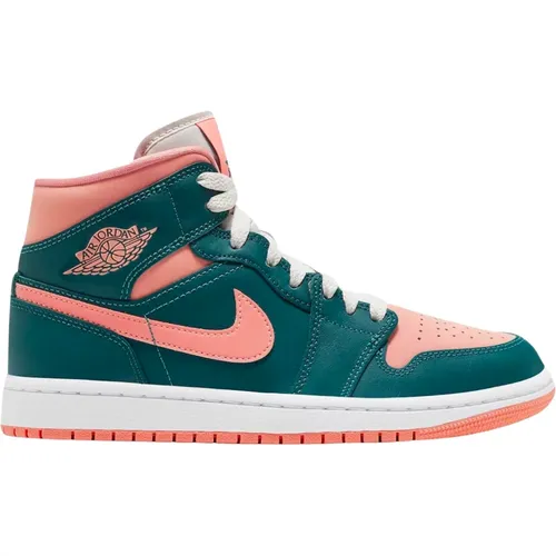 Dunkel Teal Grün Air Jordan 1 Mid , Herren, Größe: 39 EU - Nike - Modalova