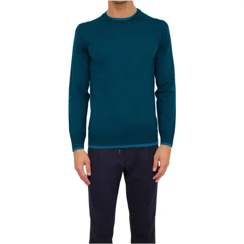 Round Neck Sweater Petrolio , male, Sizes: XL - Paolo Pecora - Modalova