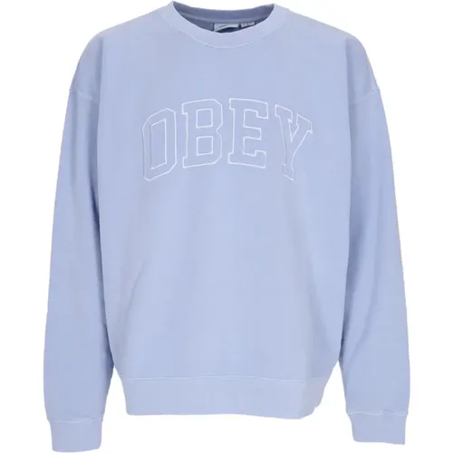 Sweatshirts, male, , Size: XL Lightweight Crewneck Sweatshirt Pigment Hydrangea - Obey - Modalova