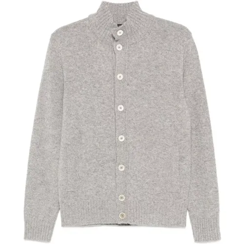 Cardigans, male, , Size: XL Grey Knitwear Aw25 Stylish Cardigan - Zanone - Modalova