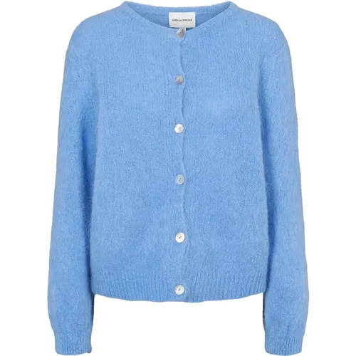 Weicher Alpaka-Cardigan Himmelblau , Damen, Größe: XL - American Dreams - Modalova