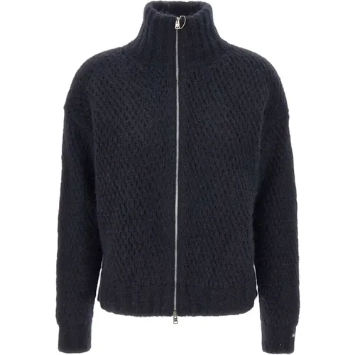 Weicher Woll-Alpaka-Pullover Marineblau - Herno - Modalova