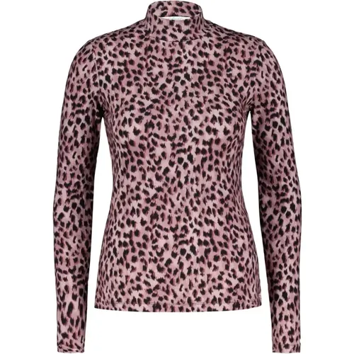 Leopardenmuster Turtle Neck Top , Damen, Größe: 2XL - Red Button - Modalova