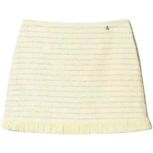 Bouclé Mini Skirt with Fringe , female, Sizes: S - Twinset - Modalova