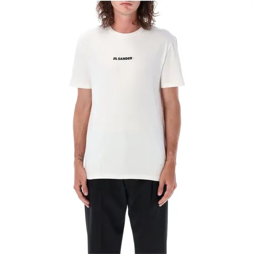 Weißes Logo T-Shirt AW24,Weißes T-Shirt mit Logo - Jil Sander - Modalova