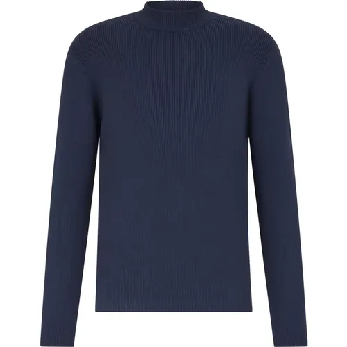 Turtlenecks, male, , Size: 2XL Mens Pullover with High Neck Ribbed Structure - drykorn - Modalova