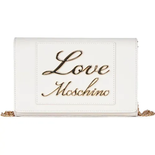 Beige Eco-Leder Umhängetasche , Damen, Größe: ONE Size - Love Moschino - Modalova