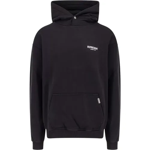 Logo Baumwoll-Sweatshirt mit Kapuze , Herren, Größe: L - REPRESENT - Modalova