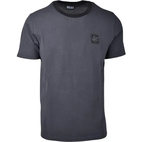 Anthracite T-Shirt for Men , male, Sizes: L, S - Diesel - Modalova